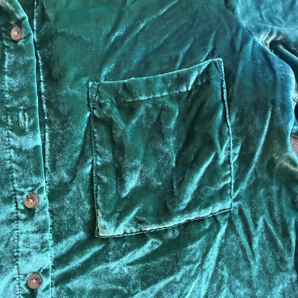 Anthroplogie PILCRO Womens Large Long Sleeve Buttondown Shirt Hadley Velvet - Picture 7 of 11